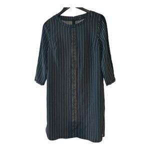 Ann Taylor Black White Shift Dress Small Lace Detail Fall Neutral Office Work